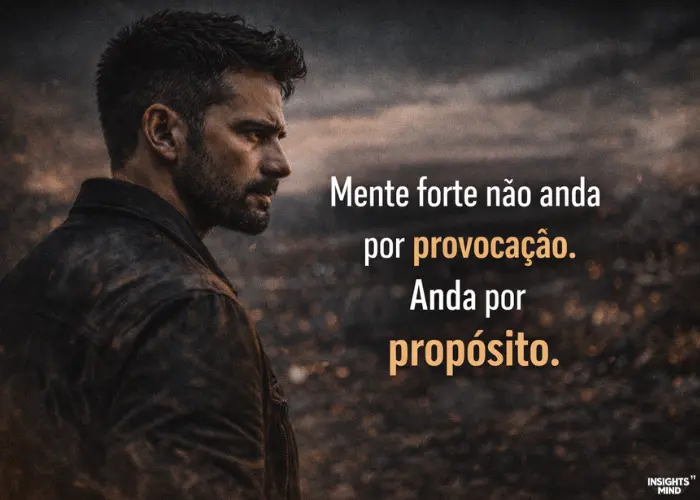 Frases de mente forte e fria com postura, foco e autocontrole