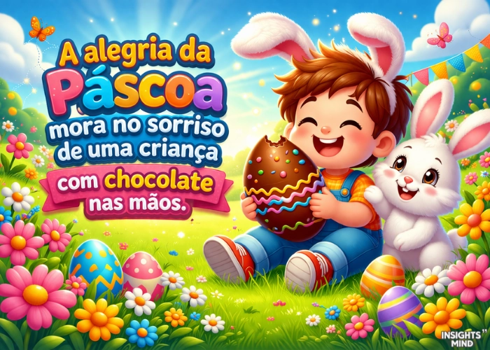 Alegria da Páscoa infantil para compartilhar