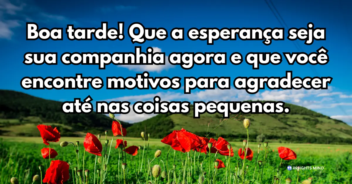 Mensagem de boa tarde com esperança e gratidão