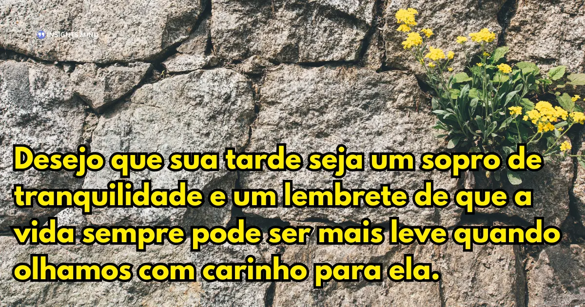 Desejo que sua tarde seja um sopro de tranquilidade e um lembrete de que a vida sempre pode ser mais leve quando olhamos com carinho para ela.