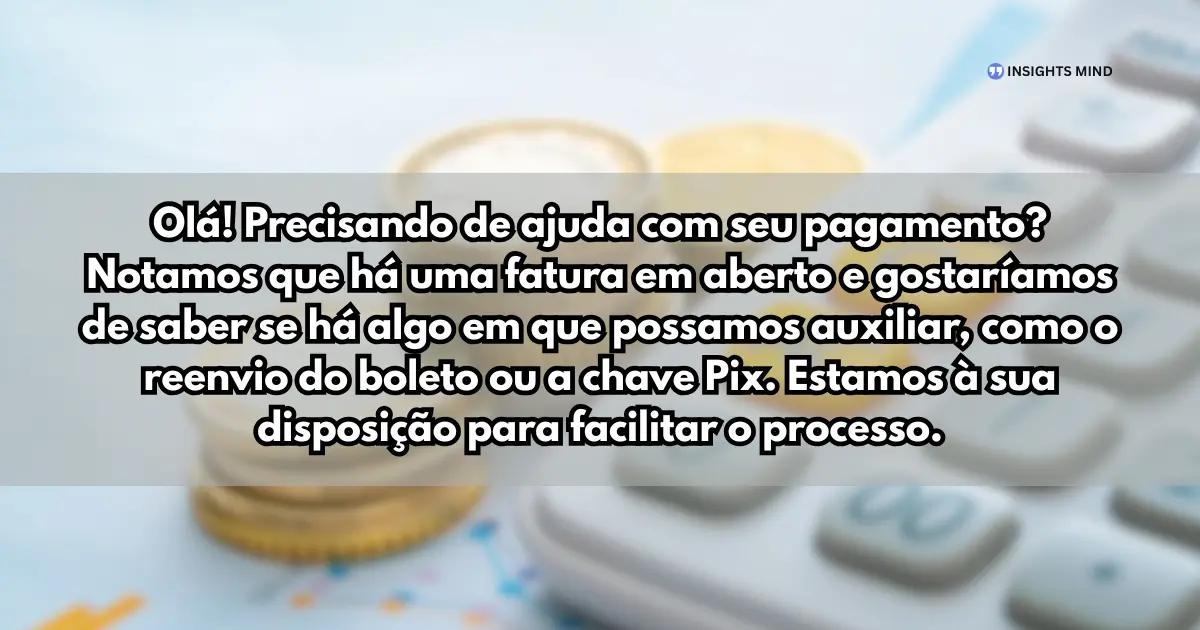 Mensagem de ajuda com pagamento
