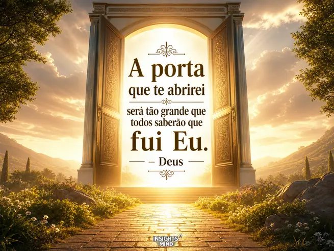 Frase sobre a porta que Deus abre para seus filhos.