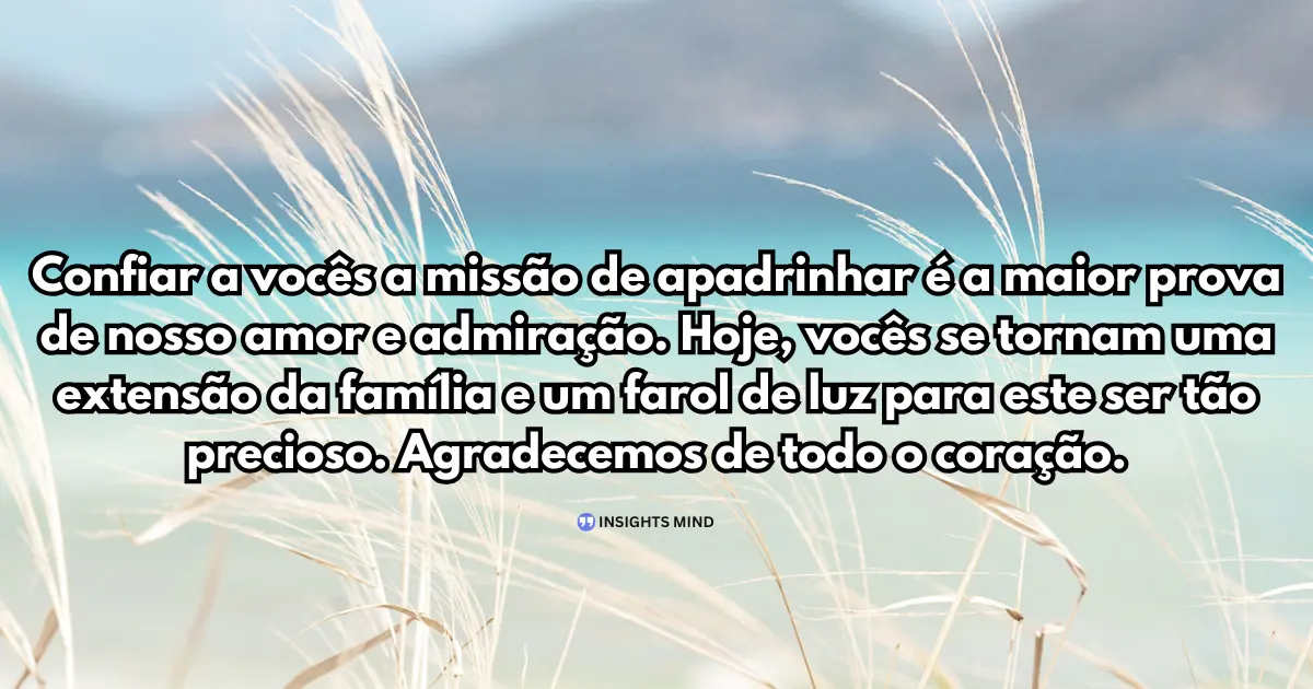 Mensagem de confiança para padrinhos de batismo