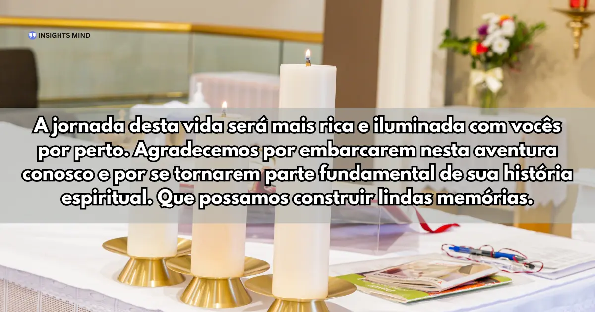 Mensagem de jornada iluminada para padrinhos de batismo