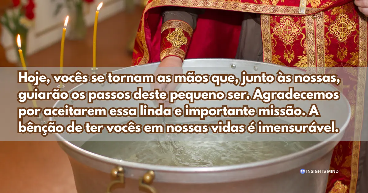 Mensagem de guia e bênção para padrinhos de batismo