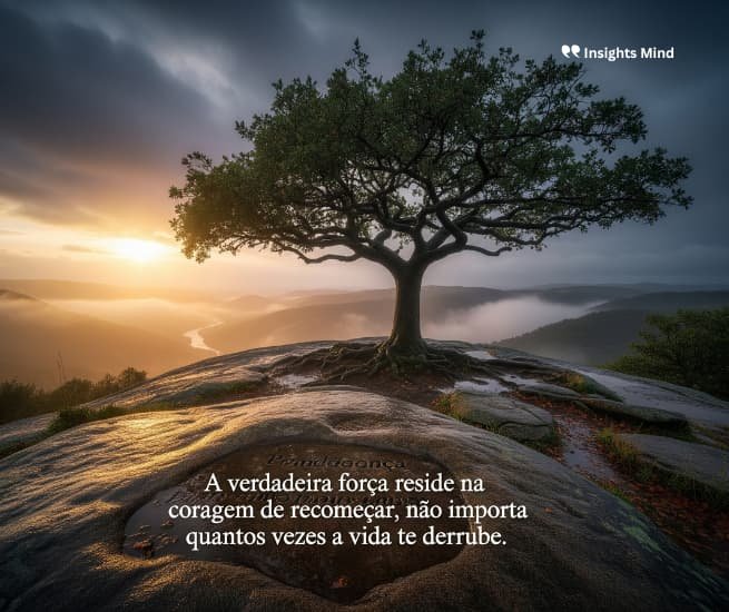 A verdadeira força reside na coragem de recomeçar, não importa quantas vezes a vida te derrube.
