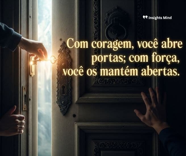 Com coragem, você abre portas; com força, você as mantém abertas.