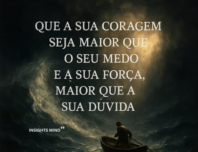 Frase de motivação sobre coragem e força no caminho.
