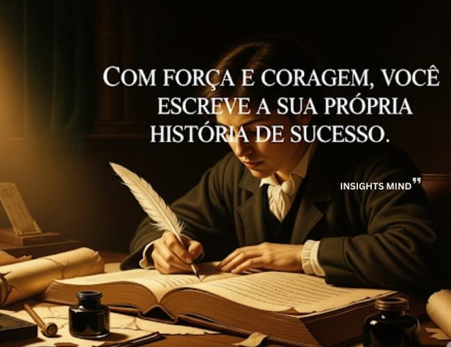 Com força e coragem, você escreve a sua própria história de sucesso.