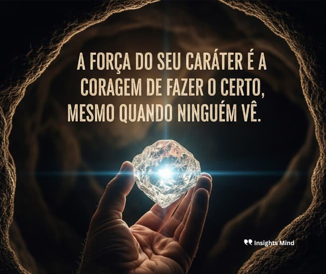 Frase sobre a força do caráter e a coragem de fazer o certo.