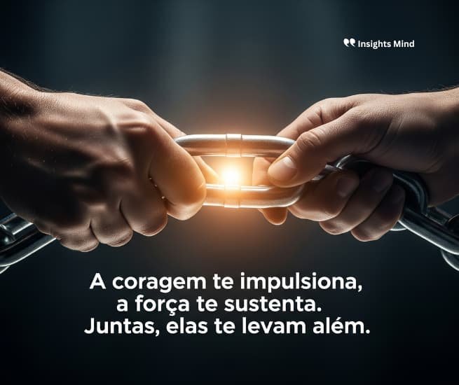 A coragem te impulsiona, a força te sustenta. Juntas, elas te levam além.