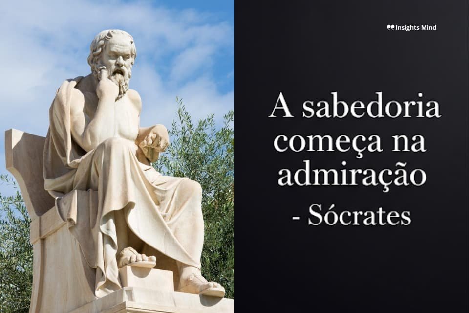 Frase de Sócrates sobre admiração e sabedoria