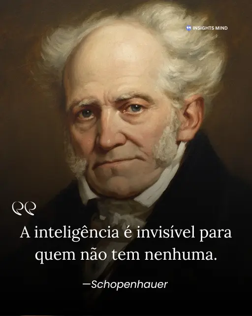 Frase de Schopenhauer sobre a invisibilidade da inteligência