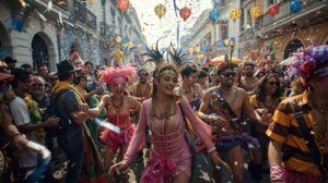 pessoa celebrando o carnaval